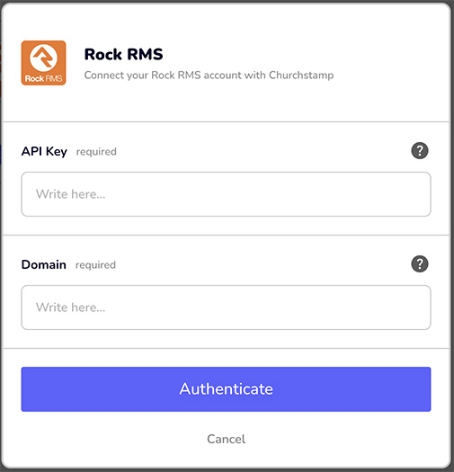 ROCK RMS ChurchStamp Custom App